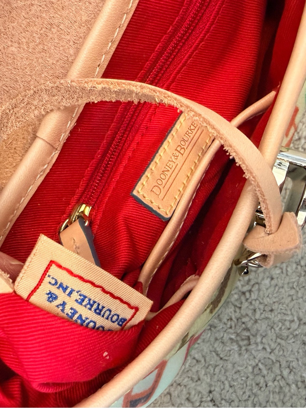 Dooney & Bourke Cream Crossbody with Multicolor Logo Print & Tan Trim - Picture 6 of 6